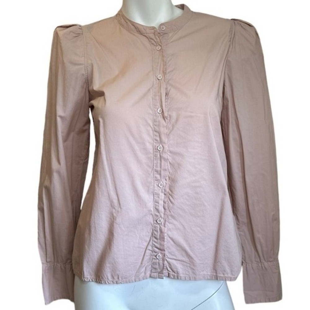 Nation LTD Tallulah Button Down Blouse, Puff 
Shoulder, Light Rose Pink, Size XS